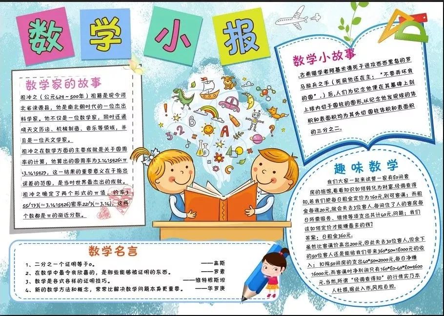 小学数学手抄报合集,给孩子收藏起来,暑假就能用!